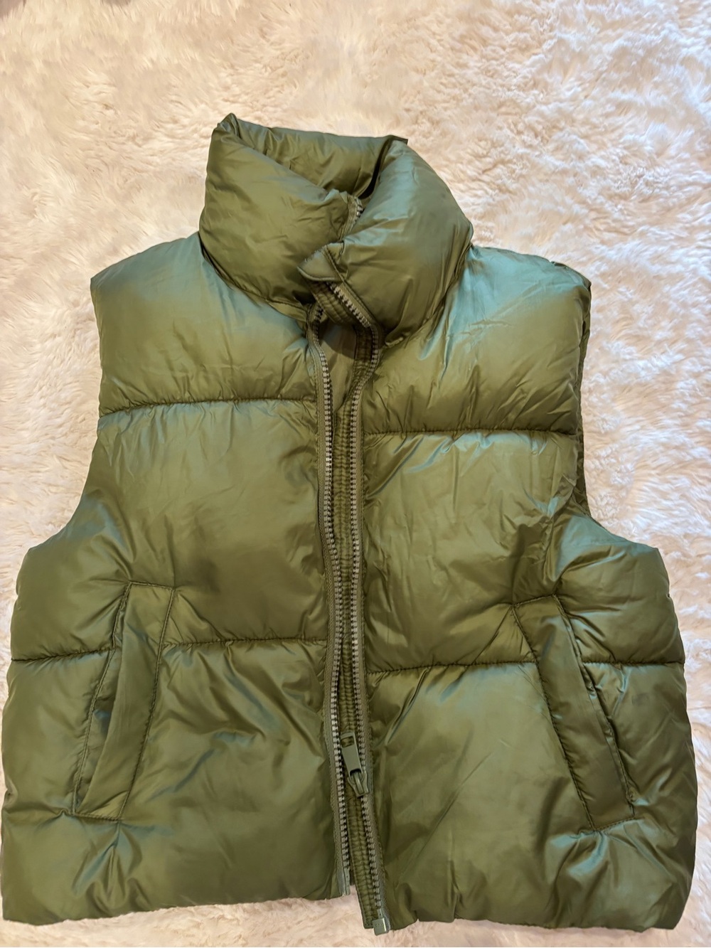 H&M Olive Green Quilted Kids Puffer Vest